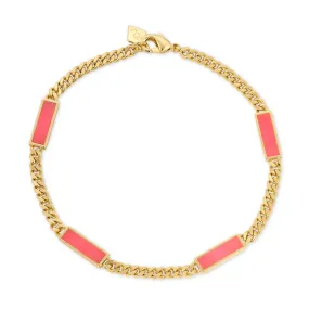 Blake Hot Pink Inlay Bracelet in Hot Pink Chalcedony