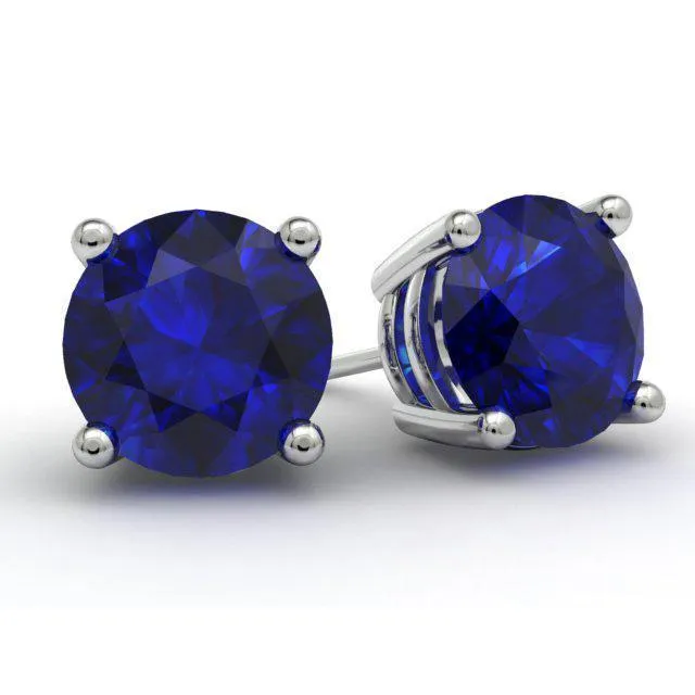 Blue Sapphire Stud Earrings