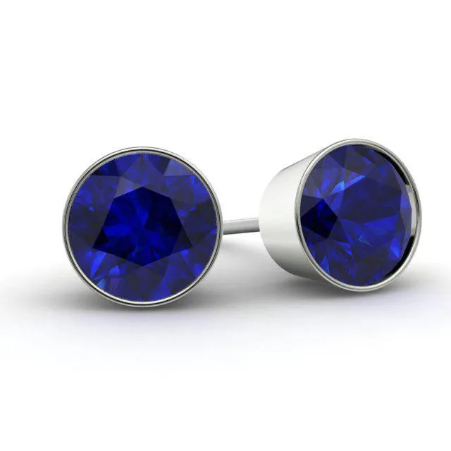 Blue Sapphire Stud Earrings