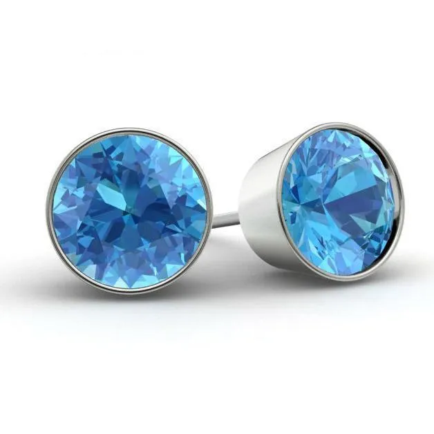 Blue Topaz Stud Earrings