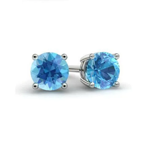 Blue Topaz Stud Earrings