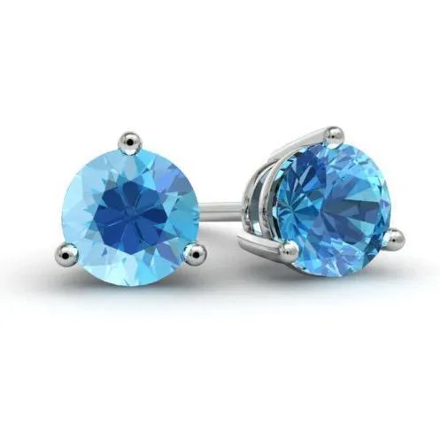 Blue Topaz Stud Earrings