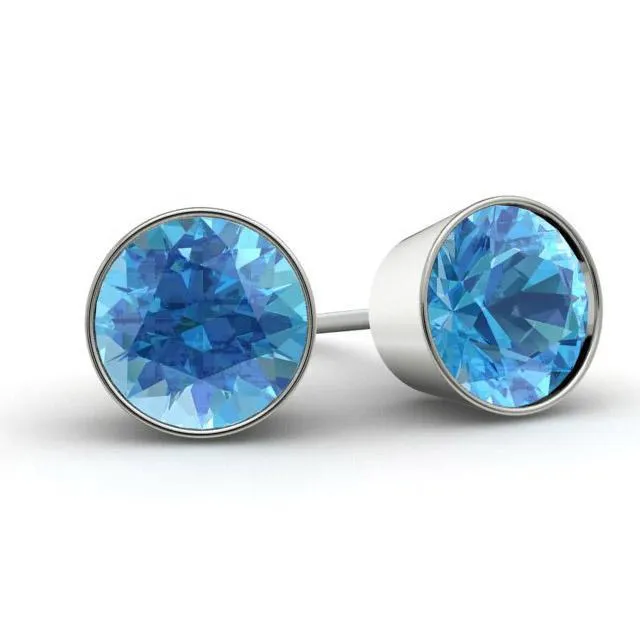 Blue Topaz Stud Earrings