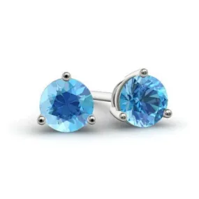 Blue Topaz Stud Earrings
