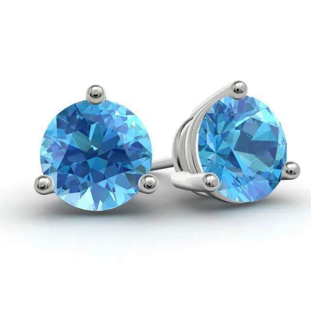 Blue Topaz Stud Earrings