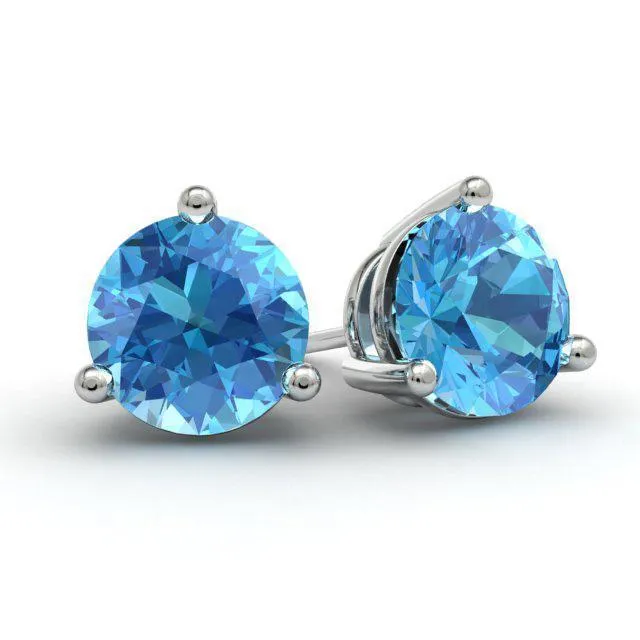 Blue Topaz Stud Earrings