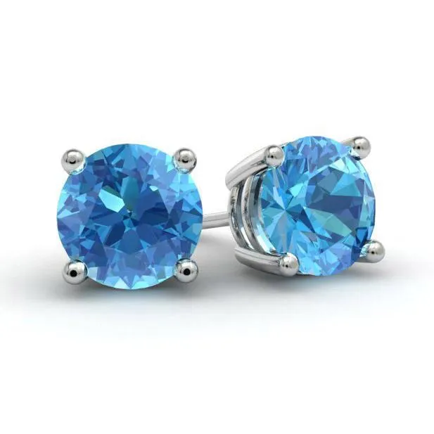 Blue Topaz Stud Earrings