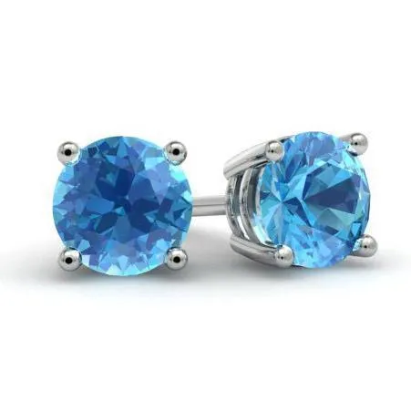 Blue Topaz Stud Earrings