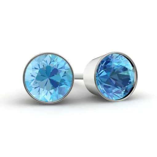 Blue Topaz Stud Earrings