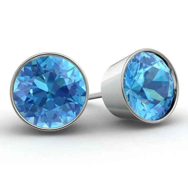 Blue Topaz Stud Earrings