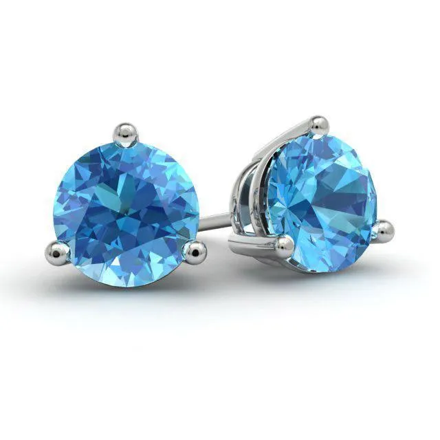 Blue Topaz Stud Earrings