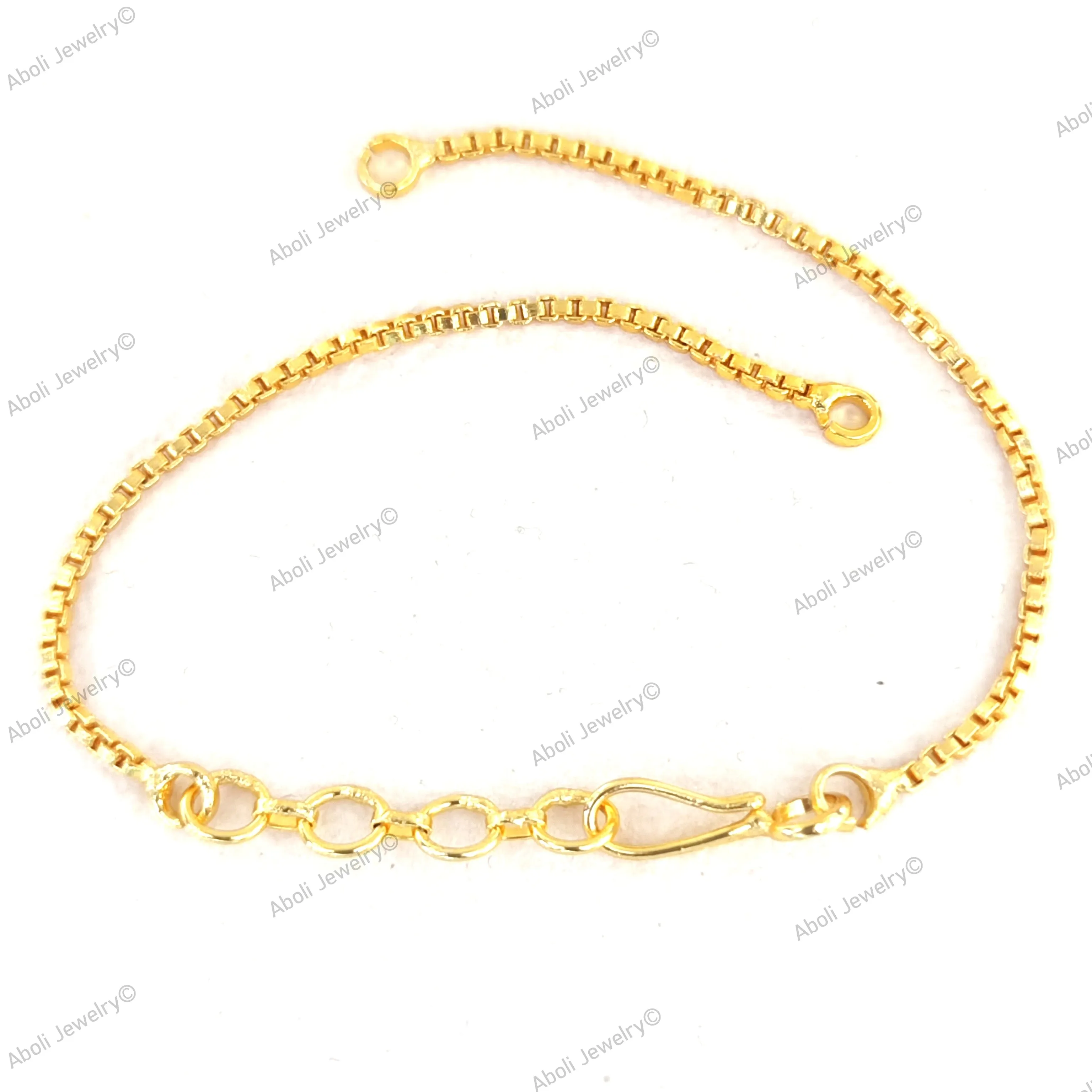 Brass Golden bracelet chain with hook and extender Micron plated RMBC05