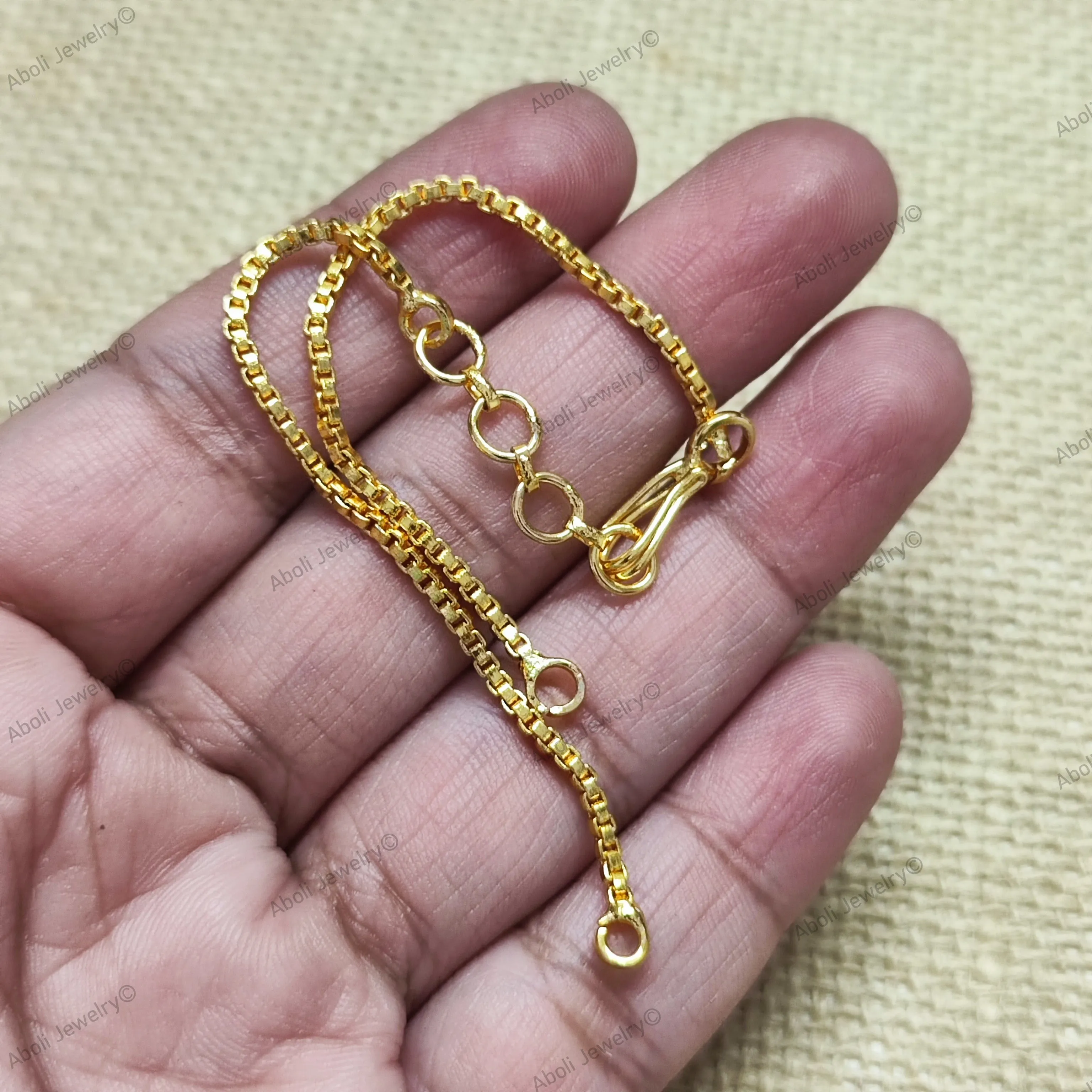 Brass Golden bracelet chain with hook and extender Micron plated RMBC05