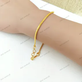 Brass Golden bracelet chain with hook and extender Micron plated RMBC05