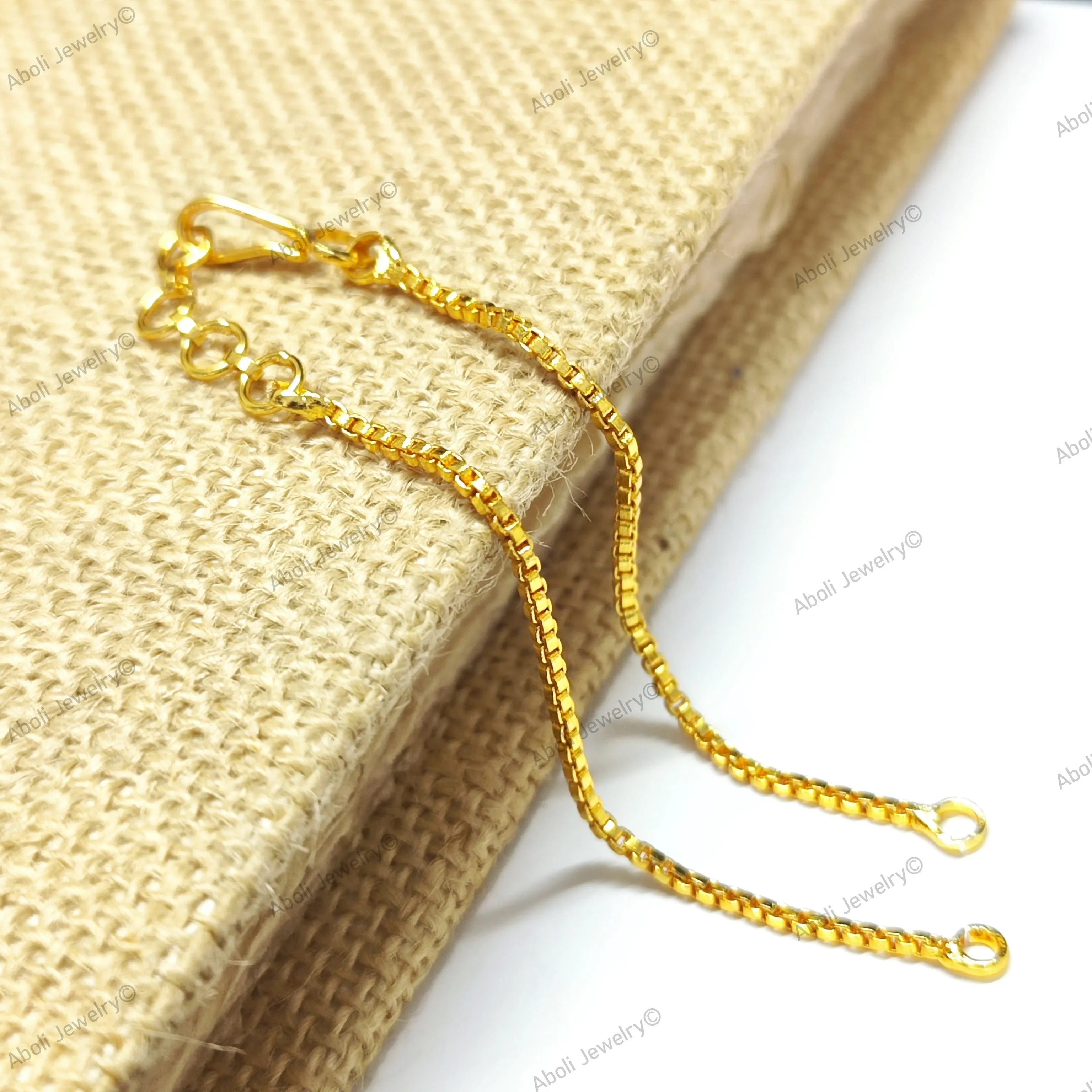Brass Golden bracelet chain with hook and extender Micron plated RMBC05