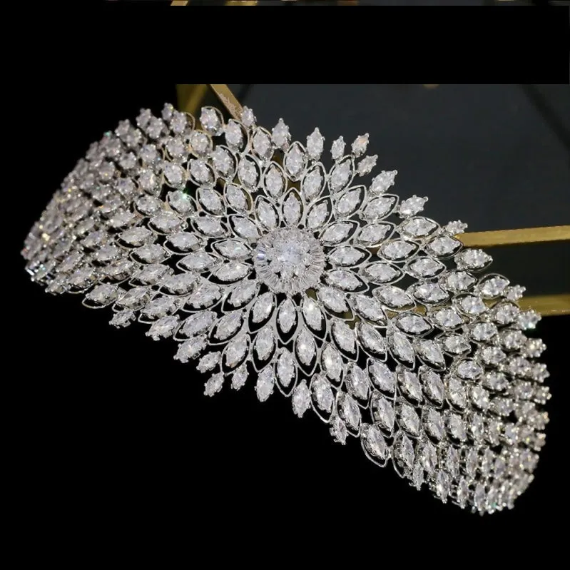 Brilliant Cubic Zirconia Crystal Tiara Headband Crown