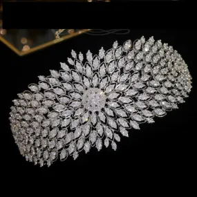 Brilliant Cubic Zirconia Crystal Tiara Headband Crown