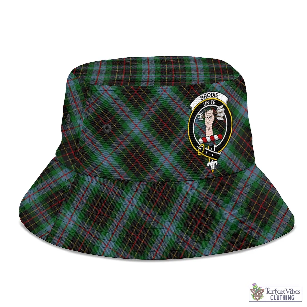 Brodie Hunting Tartan Bucket Hat with Family Crest