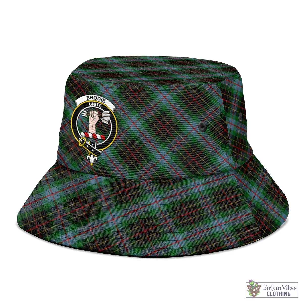 Brodie Hunting Tartan Bucket Hat with Family Crest