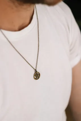 Bronze Om chain necklace for men yoga jewelry for him