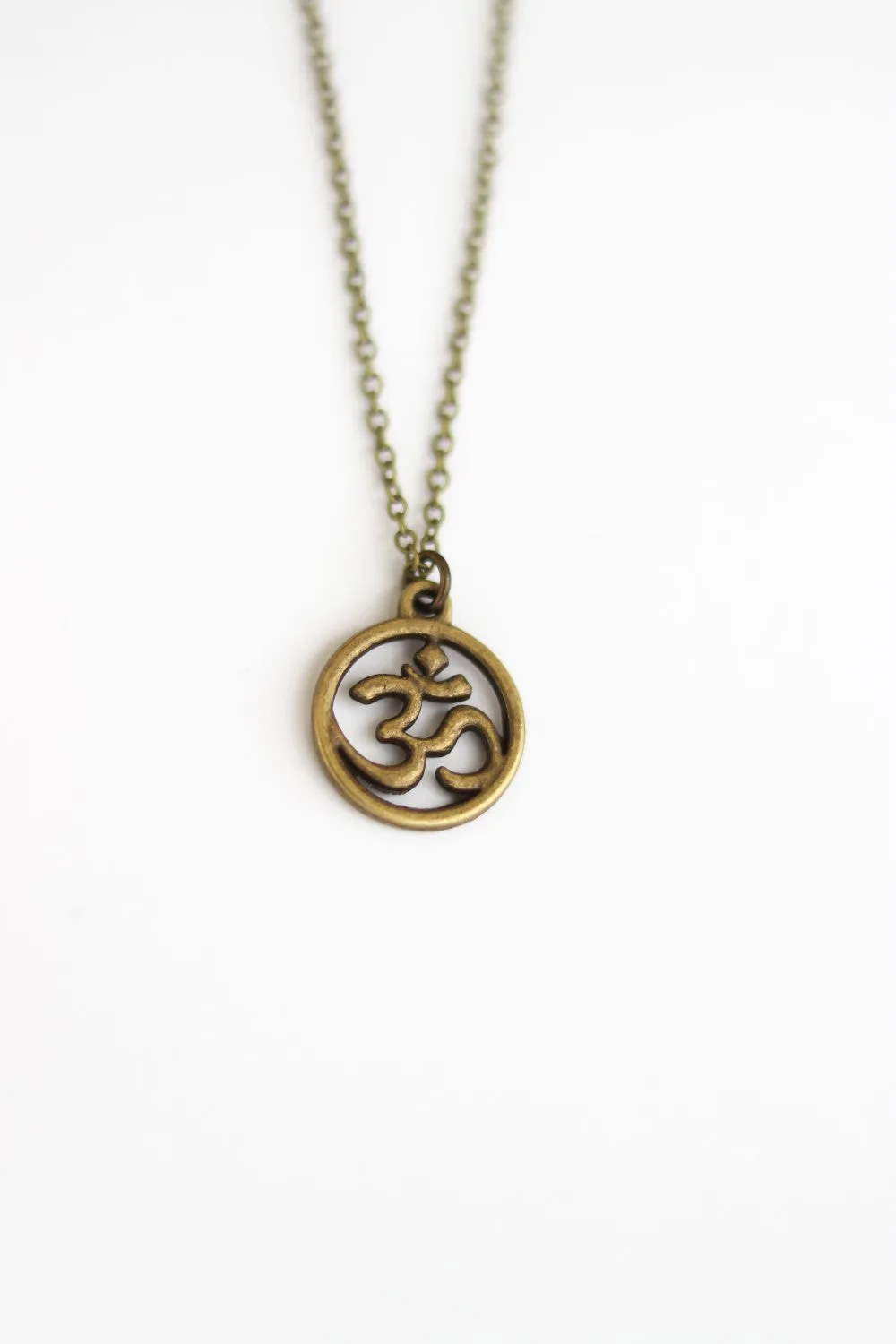 Bronze Om chain necklace for men yoga jewelry for him