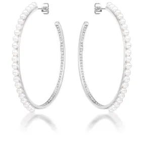 Brook Inside Out CZ and Pearl Hoops