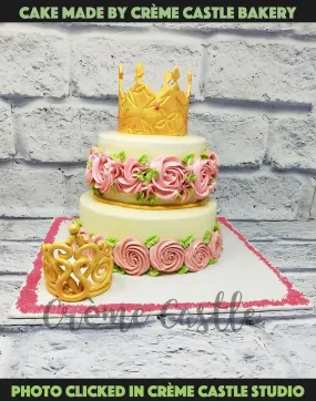 Butter Cream Rose and Tiara Cake