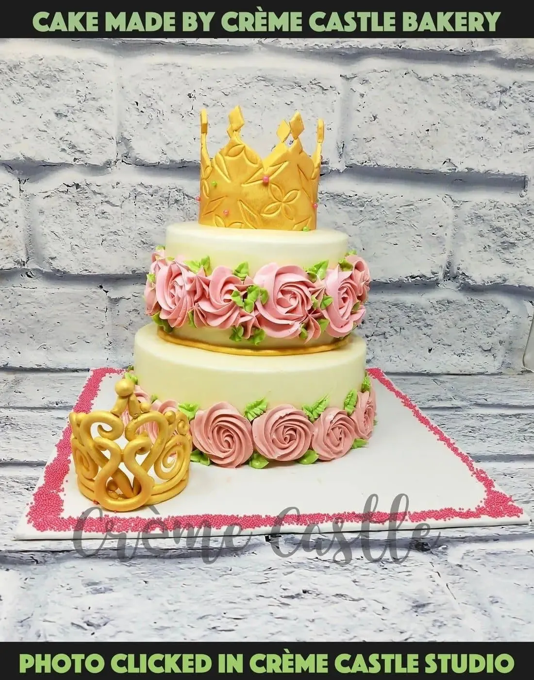 Butter Cream Rose and Tiara Cake