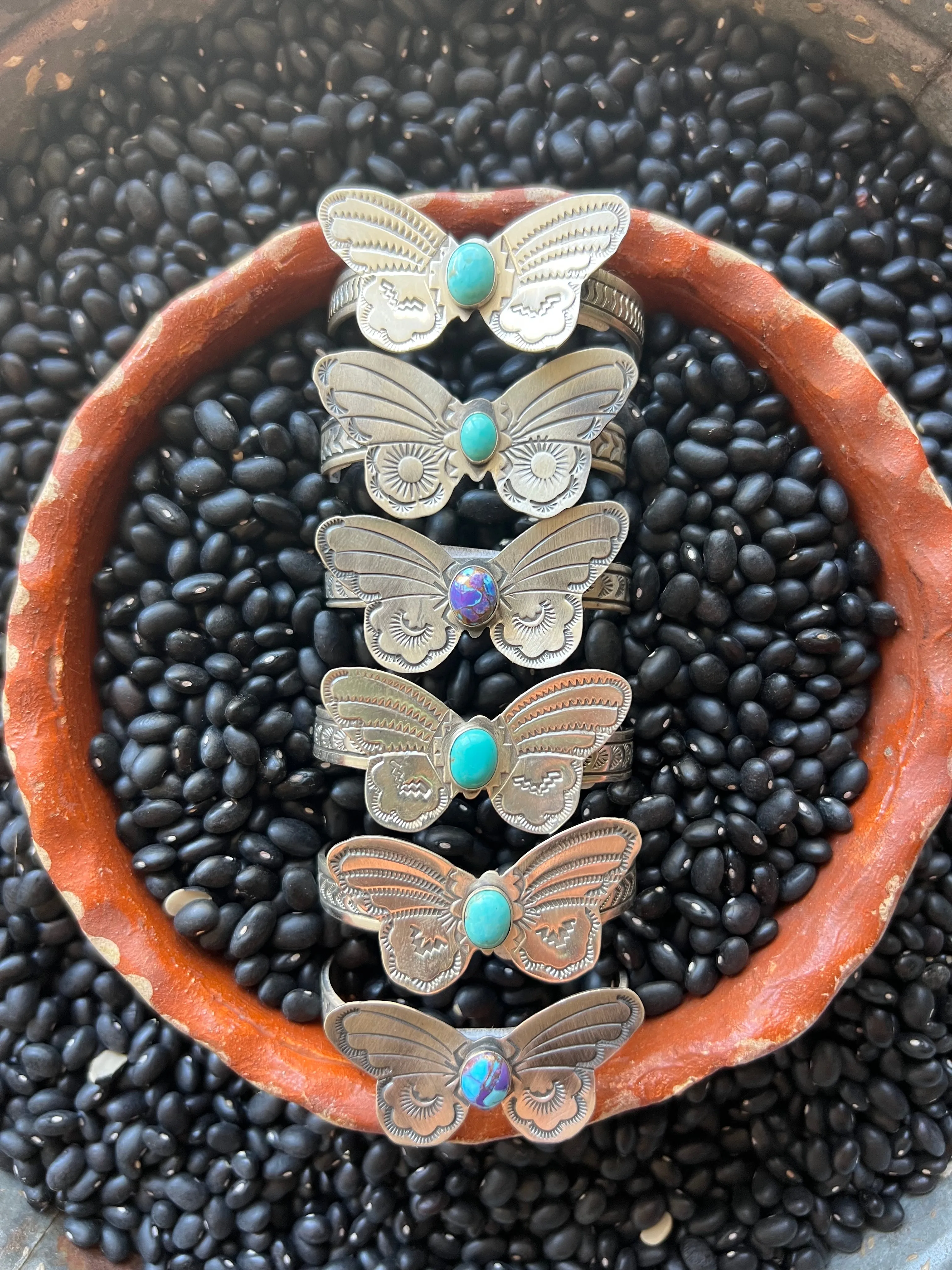 Butterfly Turquoise Stamped Cuff