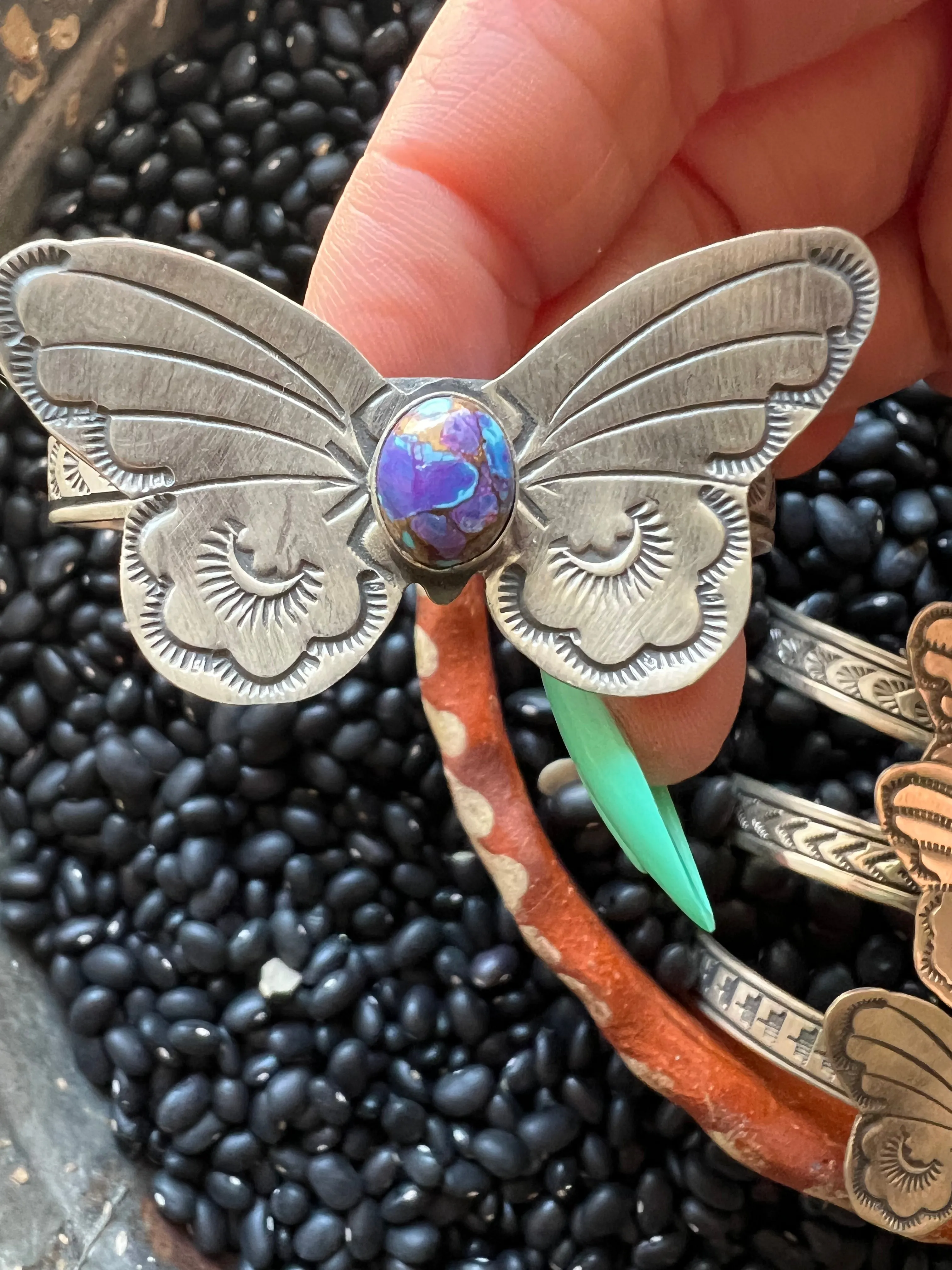 Butterfly Turquoise Stamped Cuff