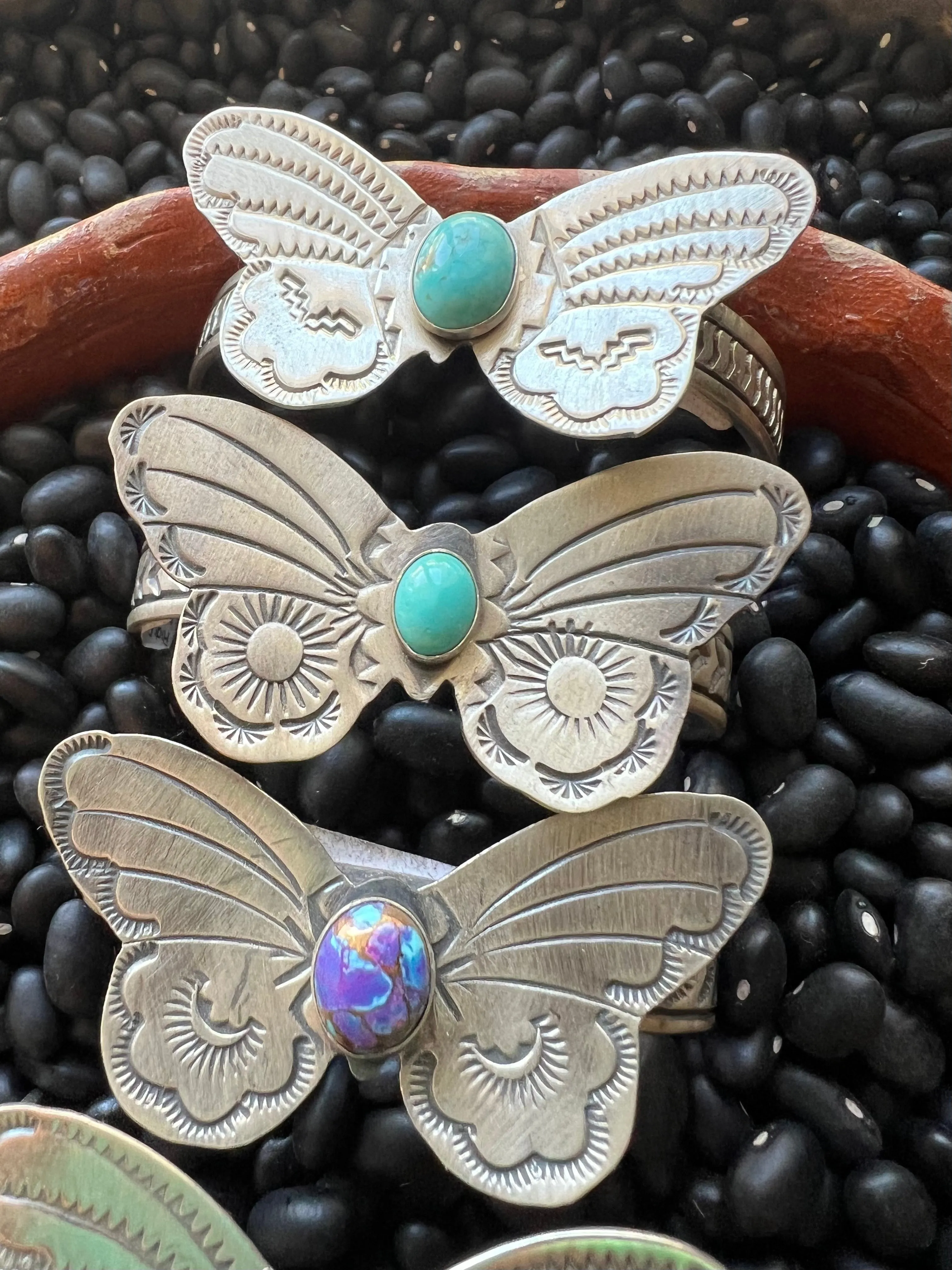 Butterfly Turquoise Stamped Cuff