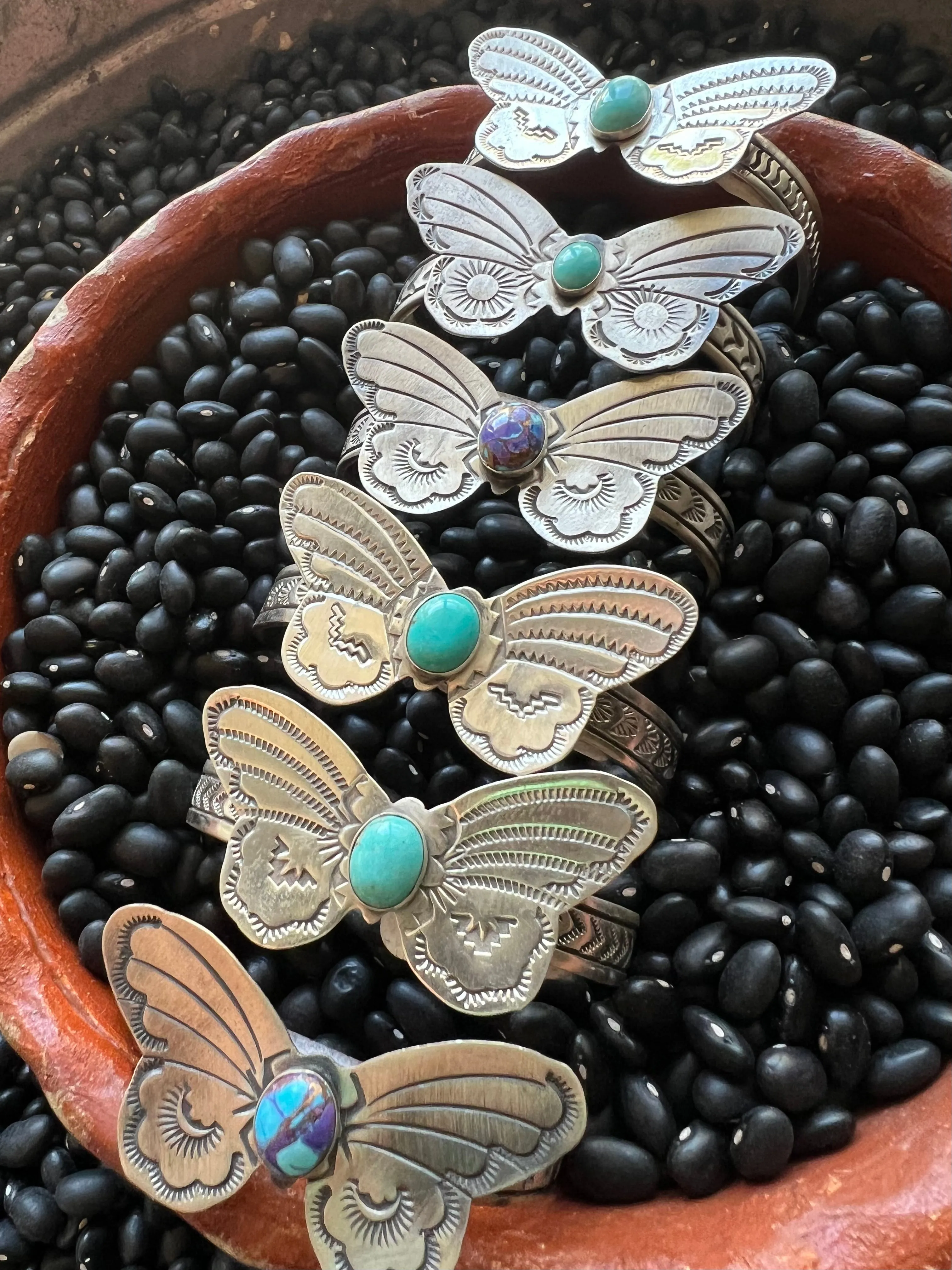 Butterfly Turquoise Stamped Cuff