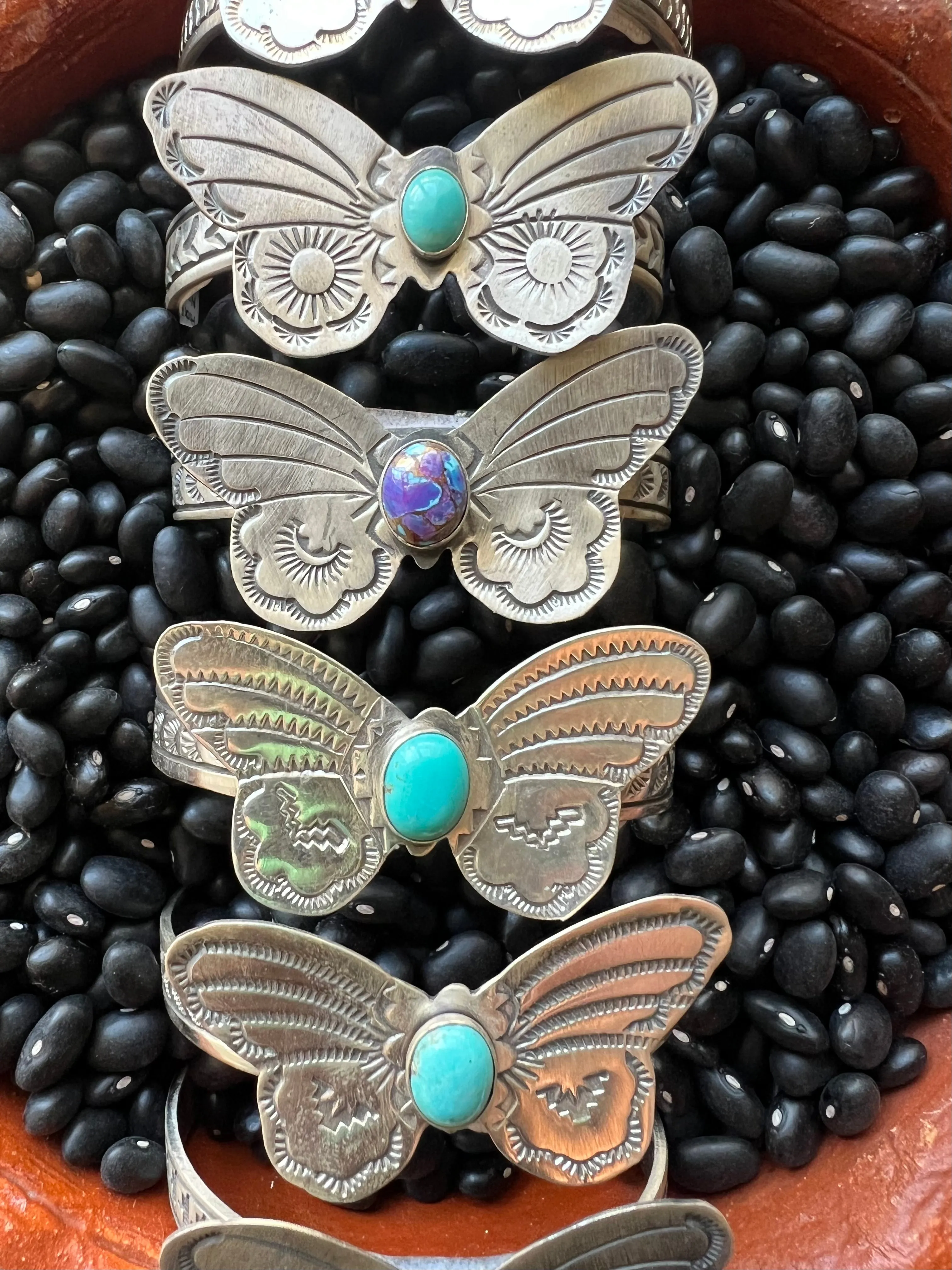Butterfly Turquoise Stamped Cuff