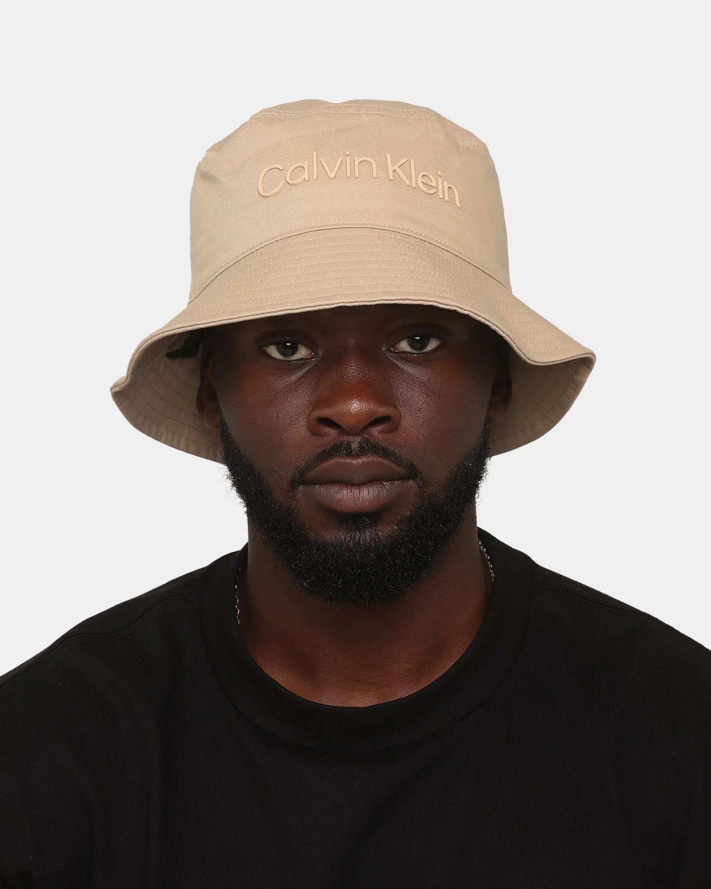 Calvin Klein Technical Logo Bucket Hat Stony Beige