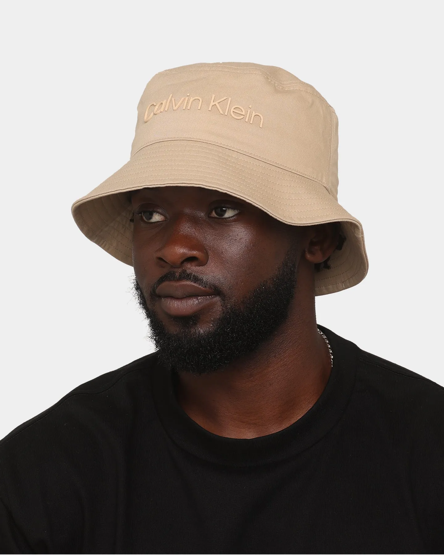 Calvin Klein Technical Logo Bucket Hat Stony Beige
