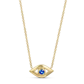 Capri Dreaming® Cora Sapphire Evil Eye Necklace | Yellow Gold