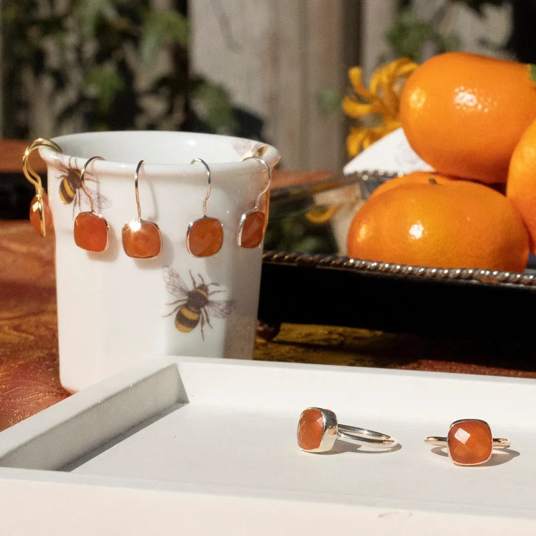 Carnelian Earrings | Gold