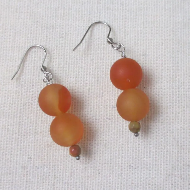 Carnelian Gemstone Drop Earrings