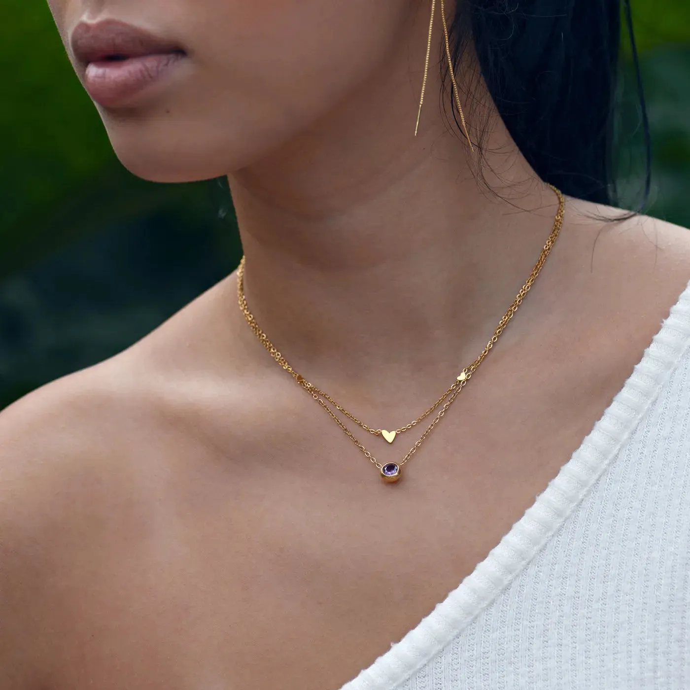 Chakra Crystal Necklace Stainless Steel