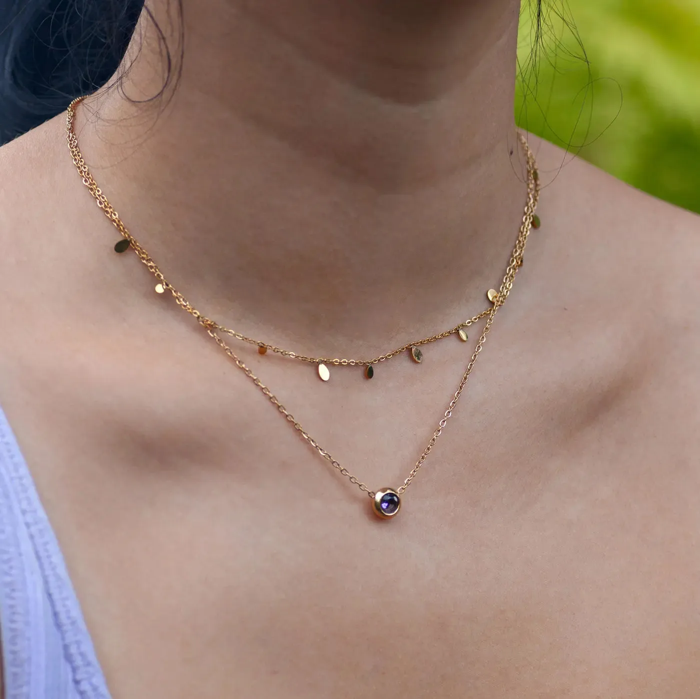 Chakra Crystal Necklace Stainless Steel
