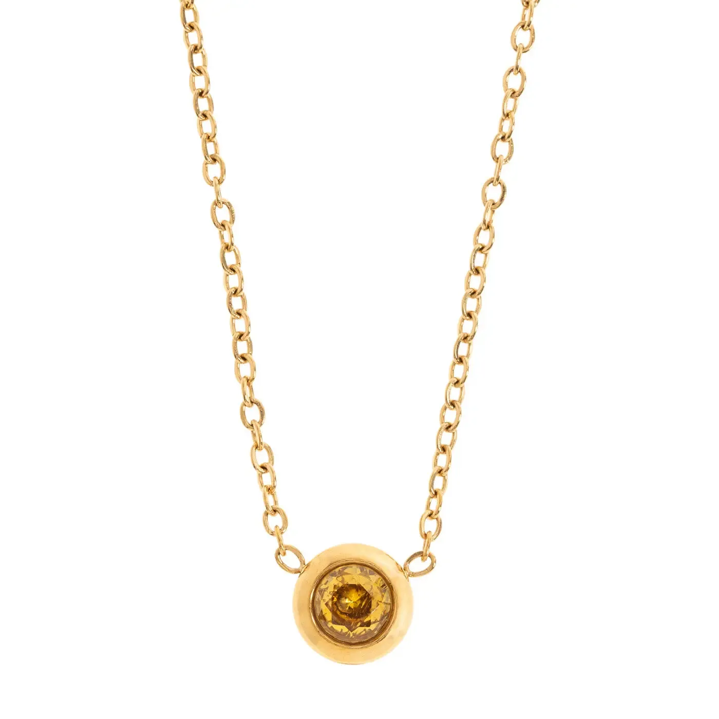 Chakra Crystal Necklace Stainless Steel