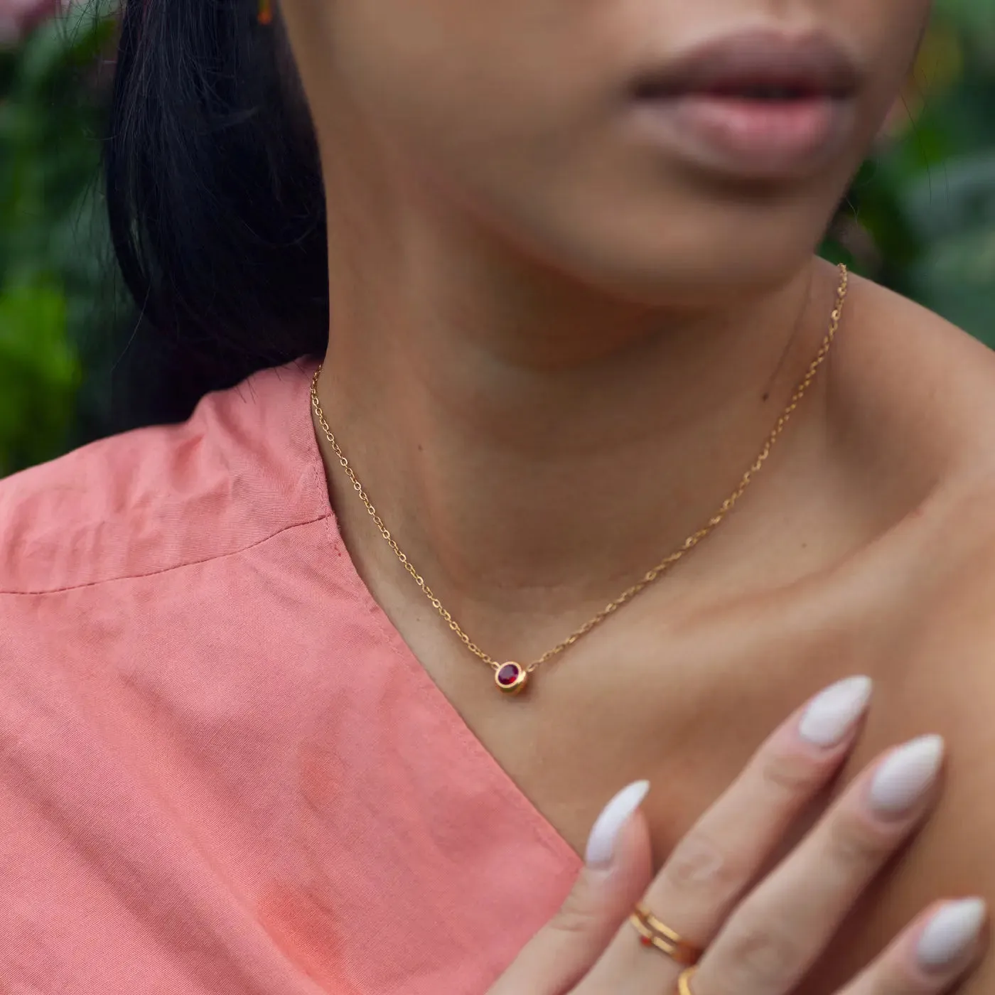 Chakra Crystal Necklace Stainless Steel