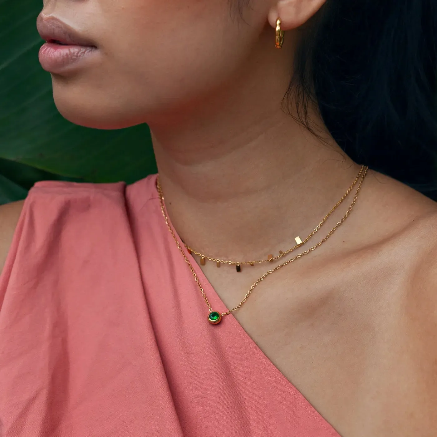 Chakra Crystal Necklace Stainless Steel