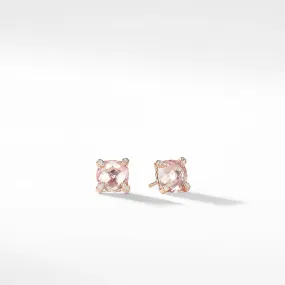 Chatelaine Stud Earrings with Morganite and Diamonds in 18k Rose Gold