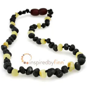Child Baltic Amber Necklace - Dark with Light