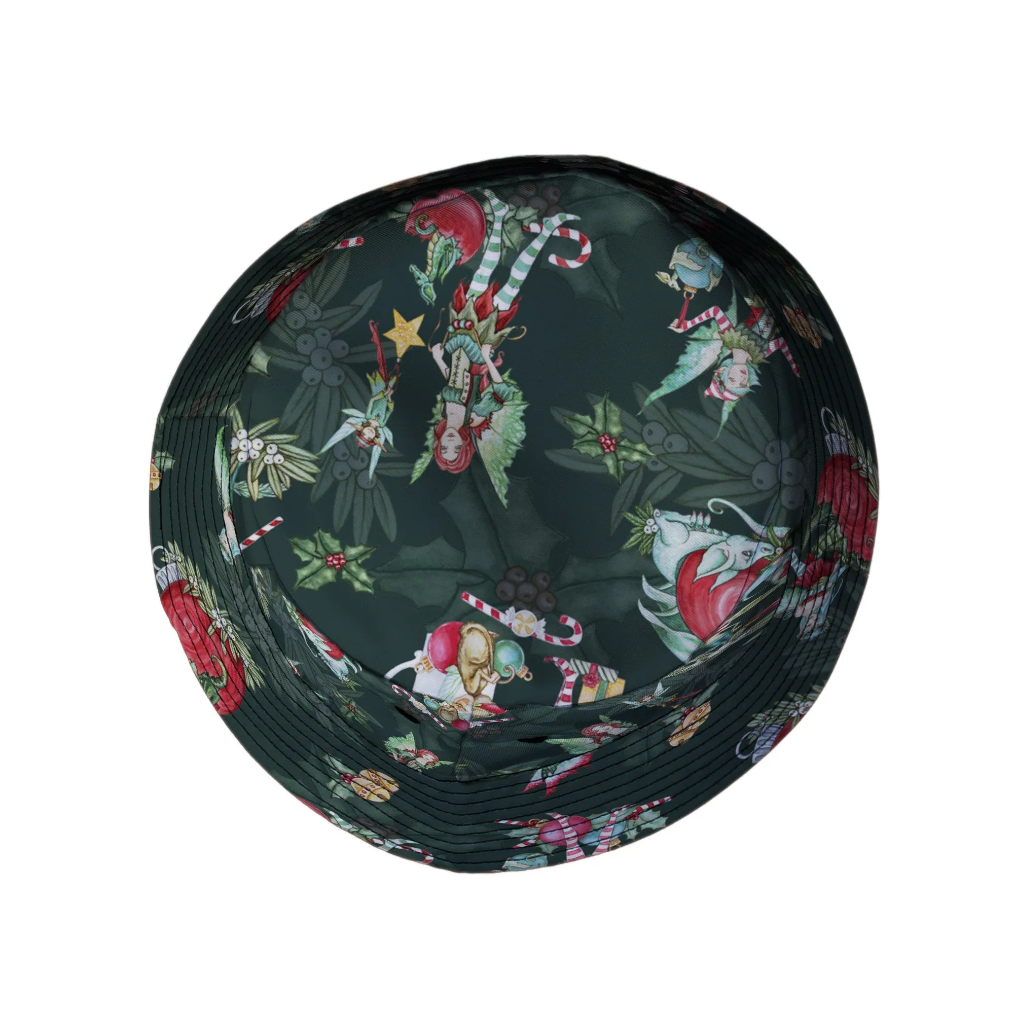 Christmas Time with Fantasy Creatures Bucket Hat