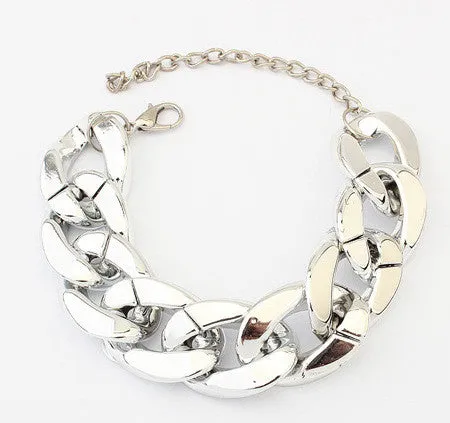 Classic 20MM Chain Link Bracelet Silver, Gold, Gun Black