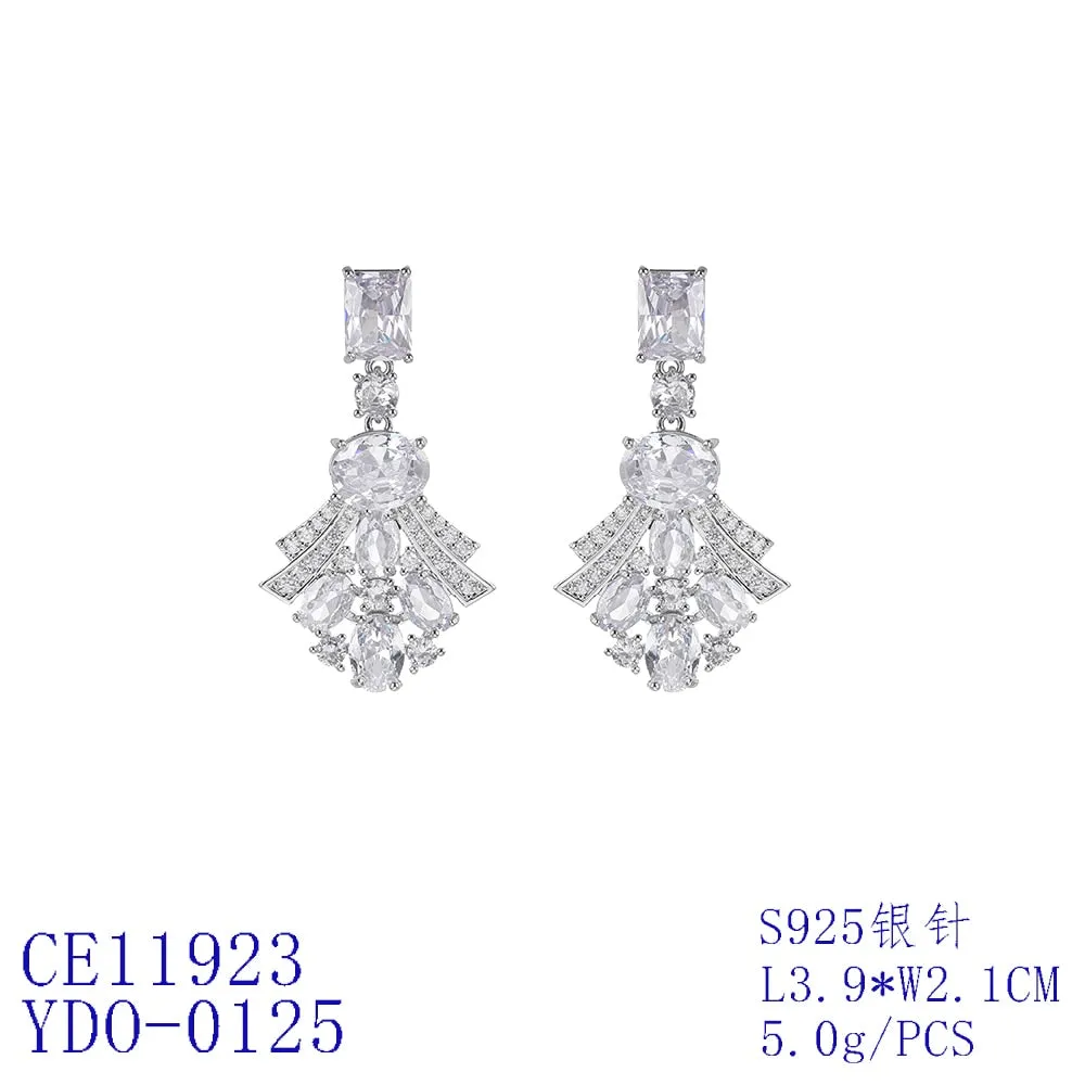 Classic Style Cubic Zircon Earrings, Drop Crystals Earring for Bride, Women Girl Birthday Party Jewelry CE11923