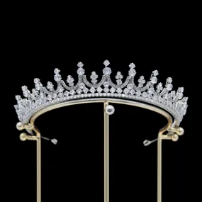Classic Zirconia Wedding Tiara,Women's Crystal Big Tiara for Bride,Prom,Party Head Accessories GH0140