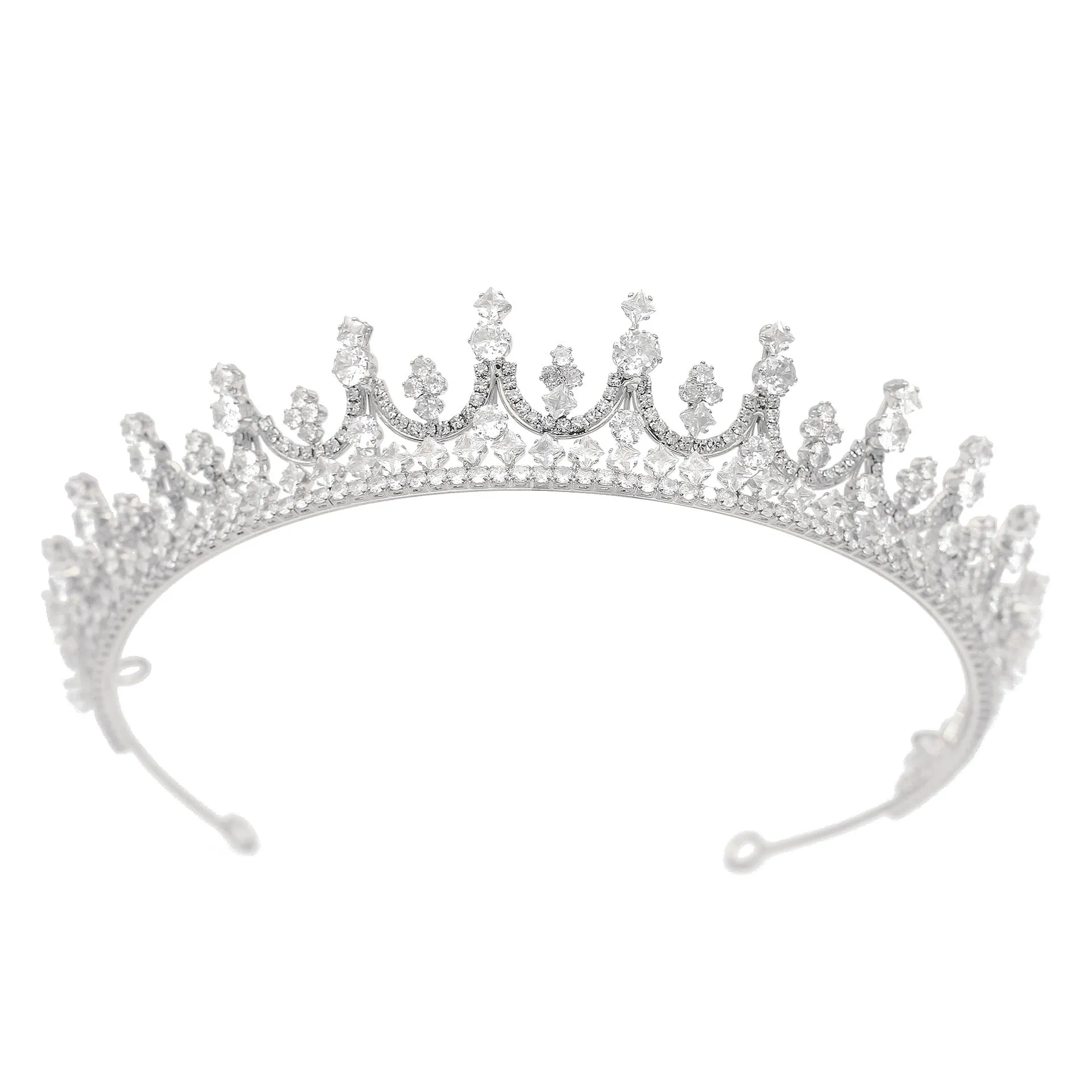 Classic Zirconia Wedding Tiara,Women's Crystal Big Tiara for Bride,Prom,Party Head Accessories GH0140
